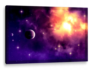 LED maľba 120x80 Canvas LED svetlá - Kosmos