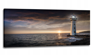 LED obraz 150x70 - osvetlený - lucerna - more