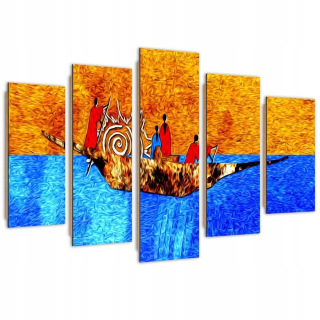 Päťdielna maľba Deco Panel, Na lodi - 100x7