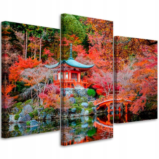 Obrázok na plátne 3 diely Japonská záhrada 90x60