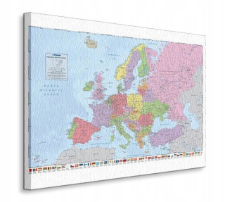 Politická mapa maľby Európy na plátne 120x90 cm