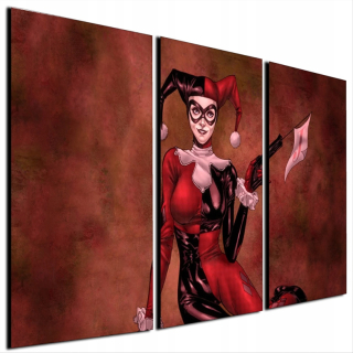 Harley Quinn Clown 100x210 Triptych
