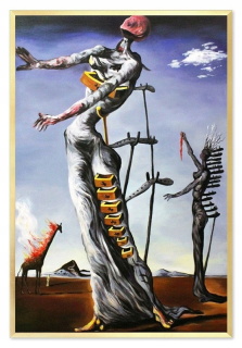 Olejový obraz spaľovanie žirafy S. Dali Canvas 63x93