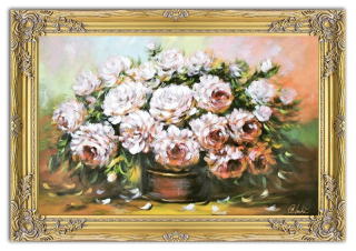 Olejomaľba maľované kvety plátno 75x105