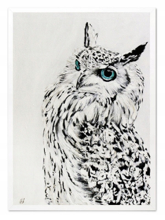 Olejomaľba maľovaná sova 53x73