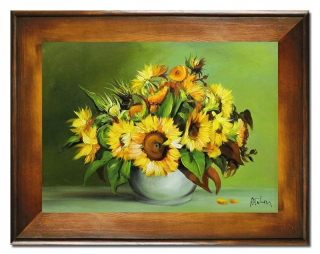 Olejový obraz slnečnice Canvas Rám 76x96