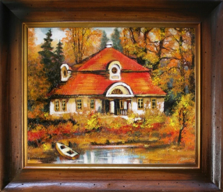 Picture Krajina - Cottage Oil Copy Canvas 53x64