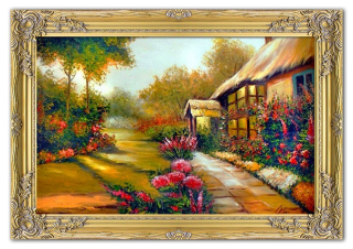 Picture Krajina - Cottage Oil Copy Canvas 75x105