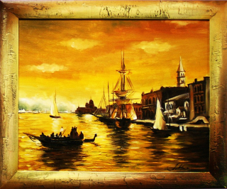 Obrázok námorná krajina námorná krajina Lode Oil 53x64