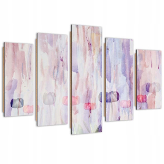 Päť -časový panel obrázkov Deco, Lilac Abstrakc
