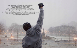 Obrázok Canvas Rocky Balboa anglický citát 120x80