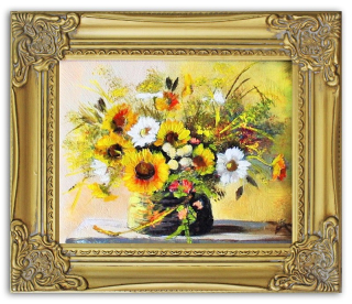 Obrázok ručne -maľované kvety olejové plátno 30x35