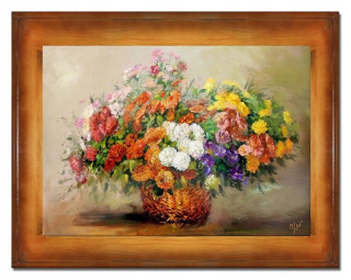 Obrázok ručne -maľované kvety olejové plátno 72x92