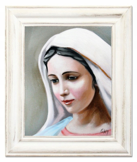 Ručne maľovaná maľba Mary, olejové plátno 30x35