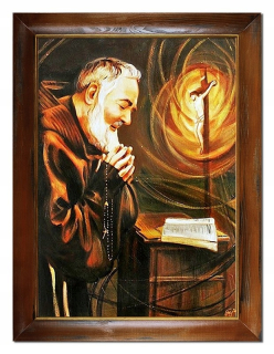 Ručne maľovaný otec Pio 63x84