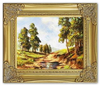 Obrázok ručne -maľovaný krajinný olejový plátno 30x35