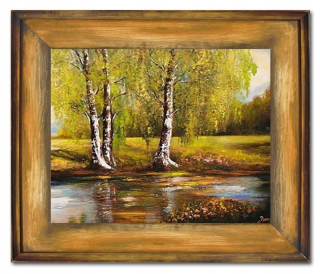Obrázok ručne -maľovaný krajinný olejový plátno 53x64