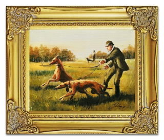 RUČNE MAĽOVANÝ POĽOVNÍCKY OLEJ 30x35