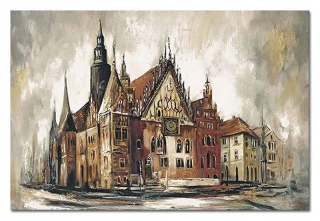 Ručne maľovaný maľovací trh Wroclav Canvas 60x90