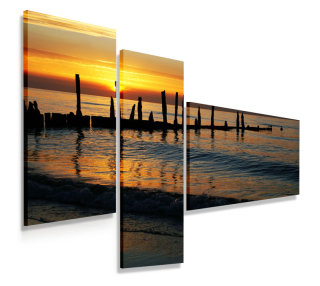 OBRAZOVÉ TRIPTIKY 110x80 PLÁŽ SLNKO MODERNÉ