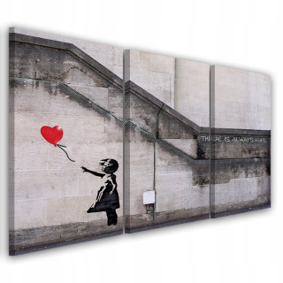 Obrázok Triptych Banky Girl Balloon 60x40