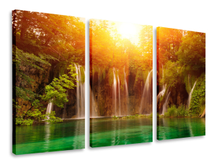 Picture Triptych Pond Waterfall Triptych 120x80
