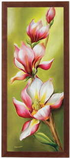 Obrázok v drevenom ráme Pink Magnolia 54 x 24 cm