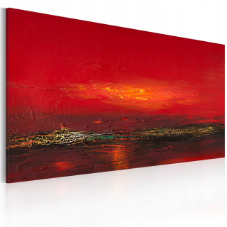 Ručne maľovaný obrázok - západ slnka 120x60