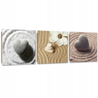 Obrázok 3 diely Deco Panel, srdcia na piesku 120x40