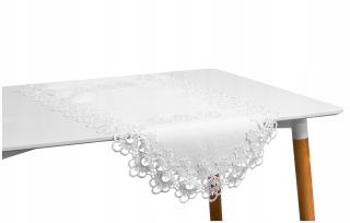 Behun na stol - Béžová, biela, krémová behúň, hnedé odtiene 120 x 60 cm