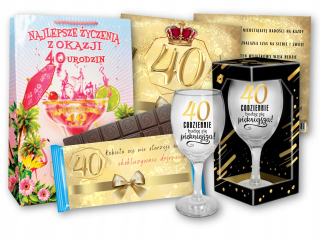 Darčeková sada k 40. narodeninám pre ženu, NARODENINOVÉ POHÁRE, DOPLNKY