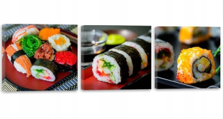 Obrázok 3 diely farebné sushi 90x30