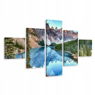Obrázok 5-dielne hory Lake Stromy 3d 200x120