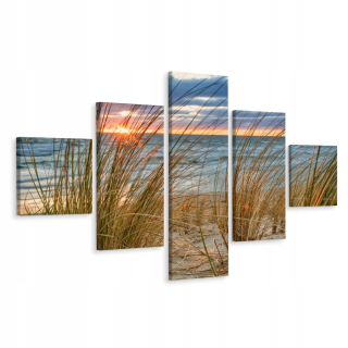 Obrázok 5-dielny plážový západ slnka 3d 250x150