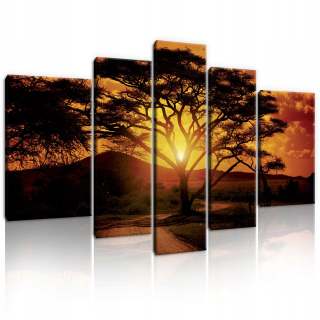 Obrázok 5 dielov Safari Sunset Tree 170x100