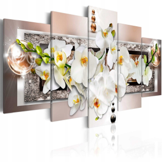 Obrázok - biela abstraktná orchidea 225x112.5