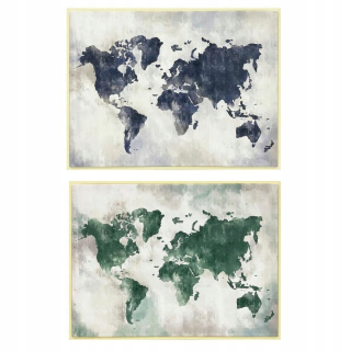 Obrázok DKD Domáce dekorácie mapa sveta (2 ks) (80 x 3 x