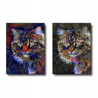 DKD DOMOVÝ DEOCON Picture Modern Cat (50 x 2 x 70 ° C