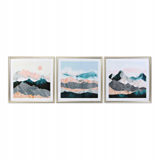 DKD obraz Home Decor Mountain (3 ks) (70 x 4 x 70 cm)