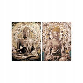 Obrázok DKD Domáce dekorácie Canvas Buddha Wood MDF (90 x