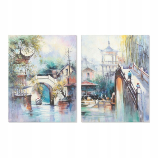 Obrázok DKD Domáce dekorácie Village Canvas (90 x 3 x 120