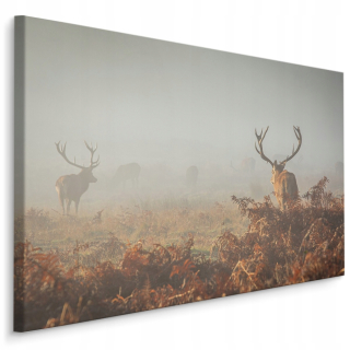 Jeleň obrazu v hmlovom plátne 120 x 80 cm