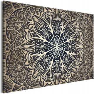 Obrázok - Orientálne kvety široké hnedé - 120X80