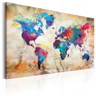 Obrázok - mapa sveta: mestský štýl - 120x80 + 2 ďalšie produkty