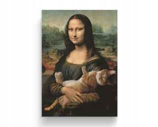 Obrázok Mona Lisa s mačkou -50x70 cm tlač na plátne
