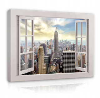 Obrázok 3D okno na Canvas City New York 100x70