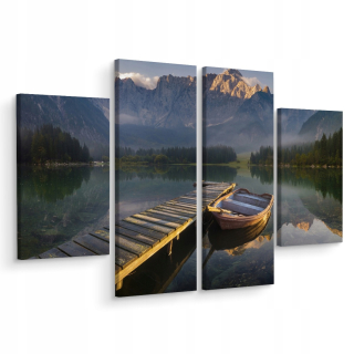 Obrázkový most łódź Lake Mountains 3d 4 diely 200x150