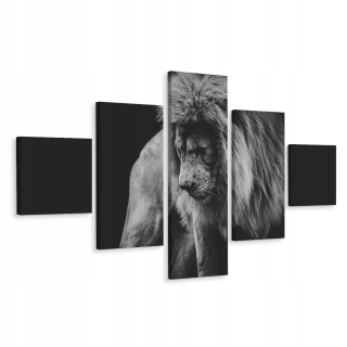 Maľovanie pentaptického divokého mačiek Lion 3d 200x120
