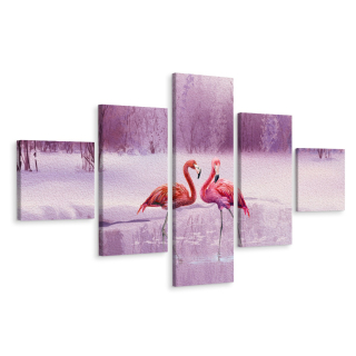 Pentálny obraz Flamingos Birds Painting 3d 250x150