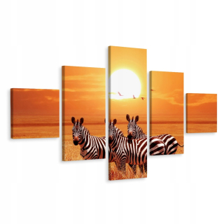Penaps maľovanie západu slnka Zebra dekor 200x120